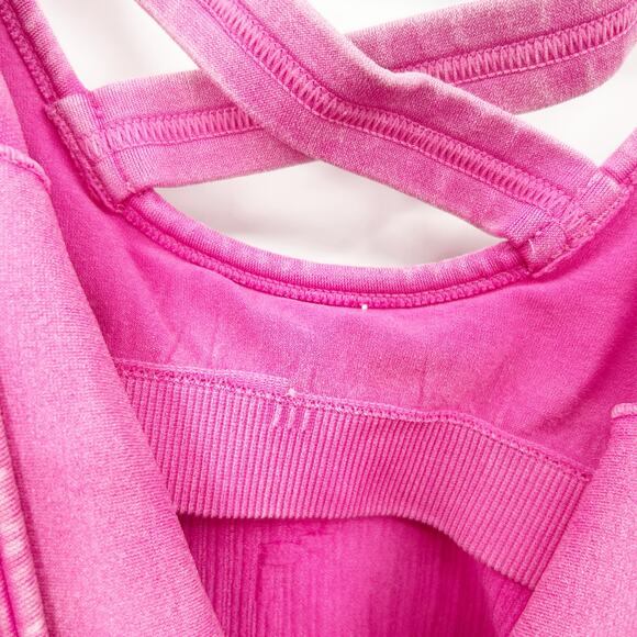 JoyLab Womens Athleisure Crisscross Back Seamless Bodysuit Active Romper Pink - Picture 5 of 7